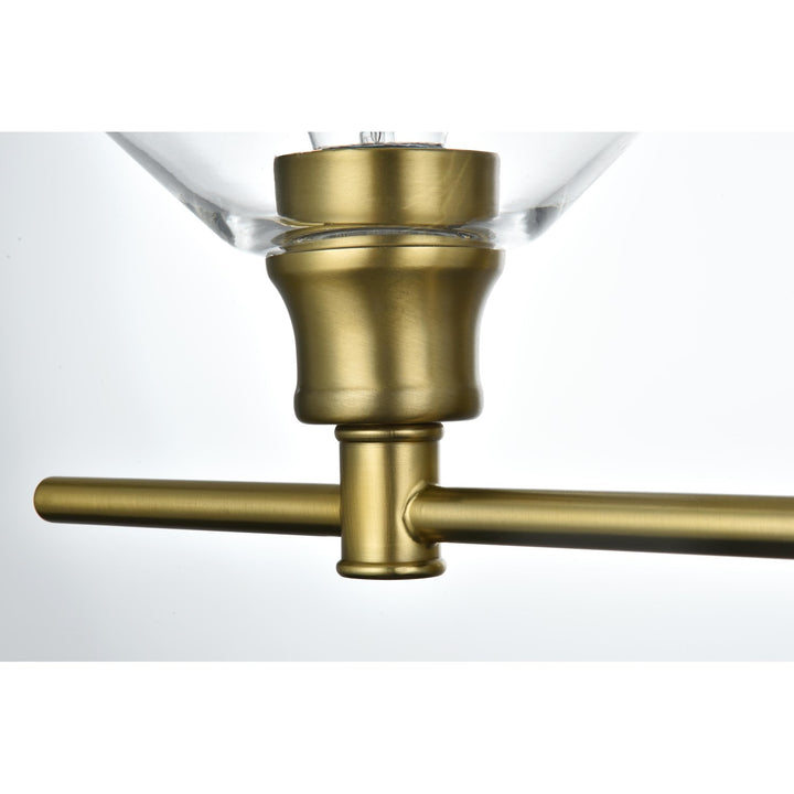 2 Light Satin Gold And Clear Glass Wall Sconce
