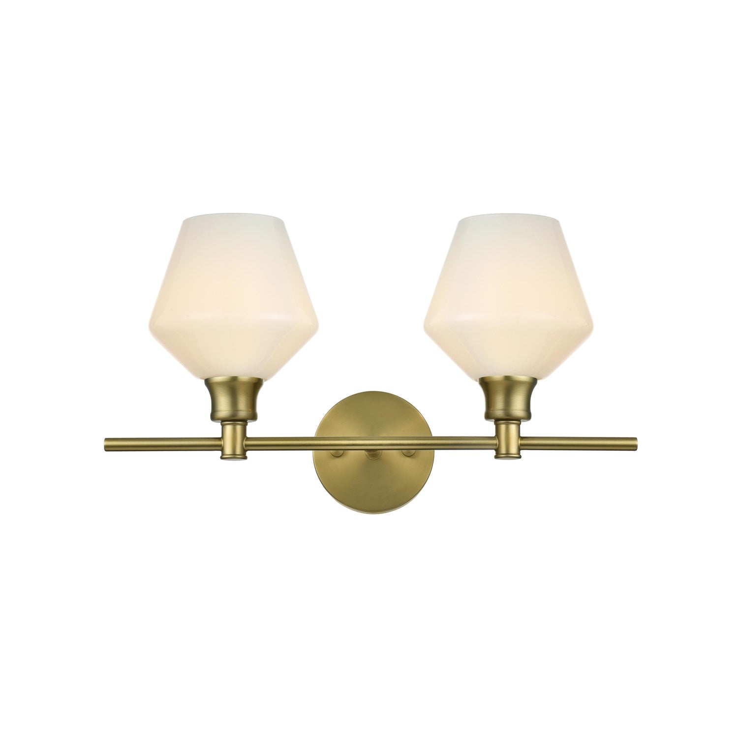 2 Light Satin Gold And Frosted White Glass Wall Sconce by Living District
