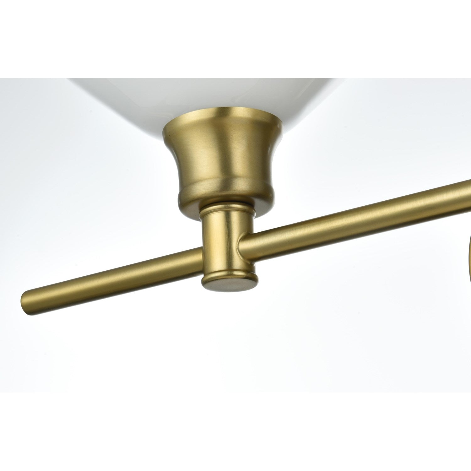 2 Light Satin Gold And Frosted White Glass Wall Sconce