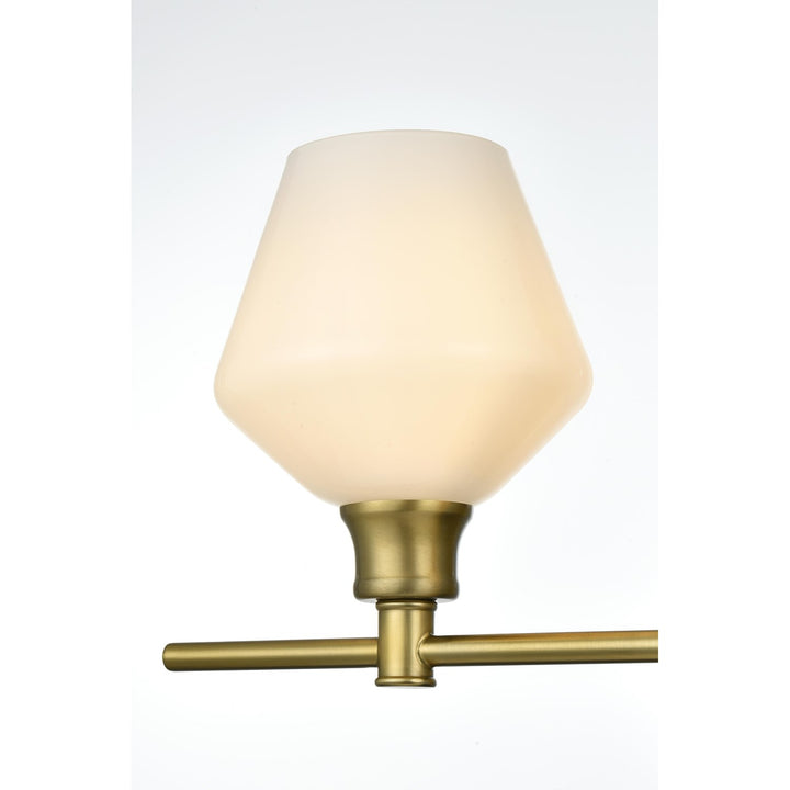 2 Light Satin Gold And Frosted White Glass Wall Sconce