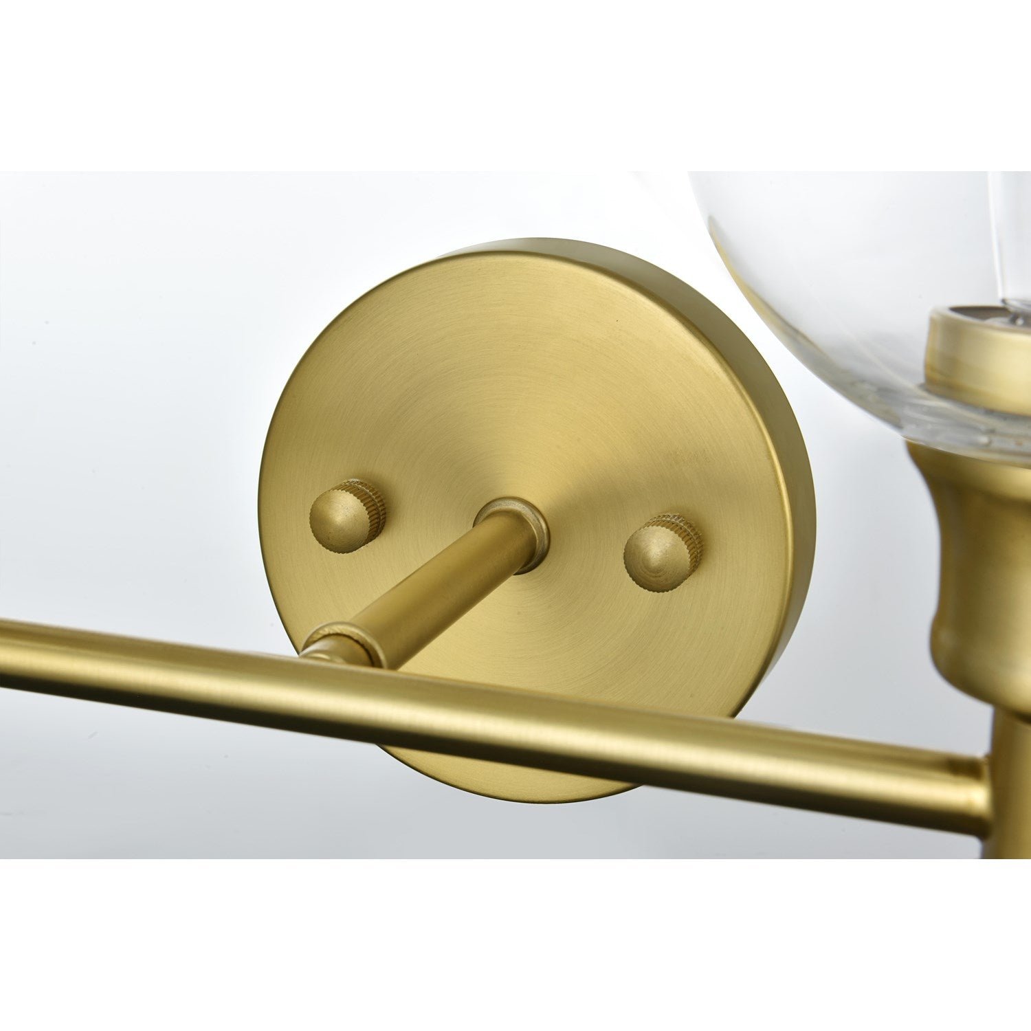 2 Light Satin Gold And Clear Glass Wall Sconce