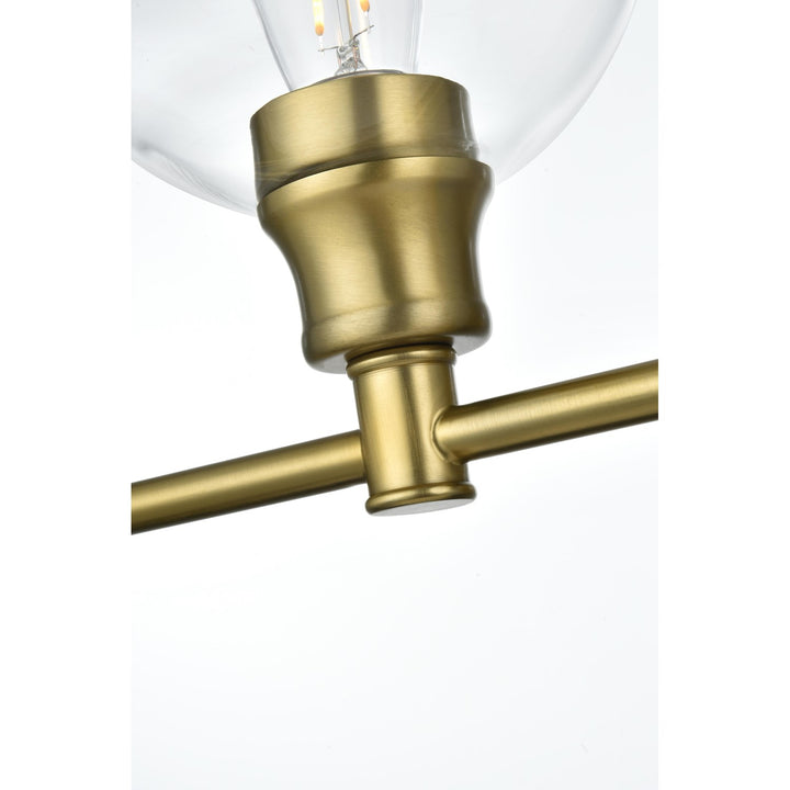 2 Light Satin Gold And Clear Glass Wall Sconce