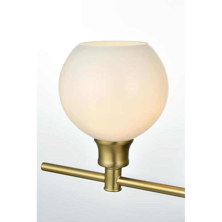 2 Light Satin Gold And Frosted White Glass Wall Sconce