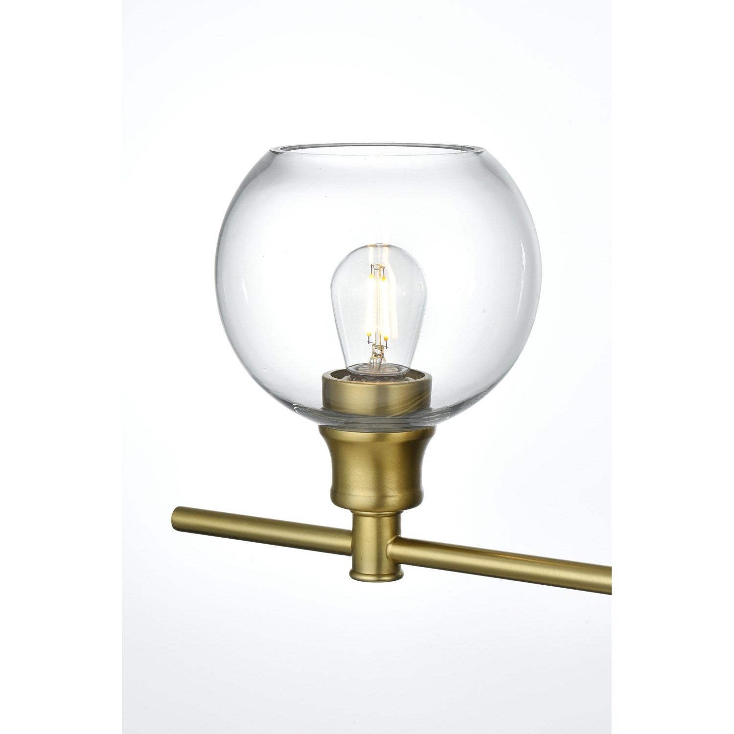 3 Light Satin Gold And Clear Glass Wall Sconce