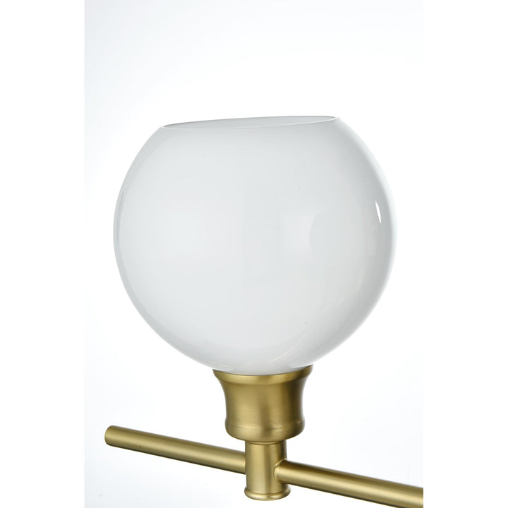 3 Light Satin Gold And Frosted White Glass Wall Sconce