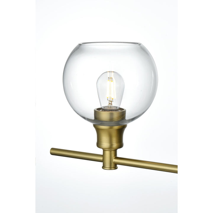 4 Light Satin Gold And Clear Glass Wall Sconce