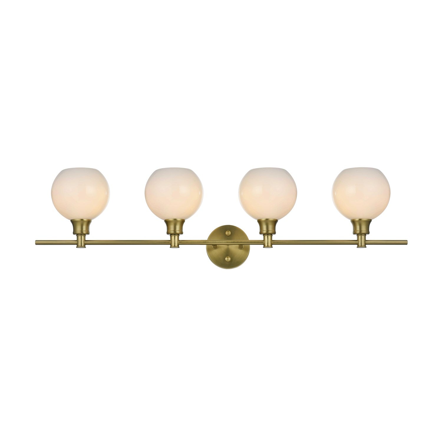 4 Light Satin Gold And Frosted White Glass Wall Sconce by Living District
