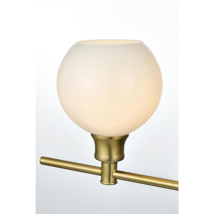 4 Light Satin Gold And Frosted White Glass Wall Sconce