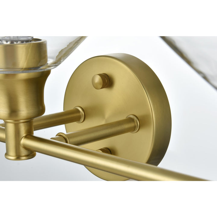 5 Light Satin Gold And Clear Glass Wall Sconce