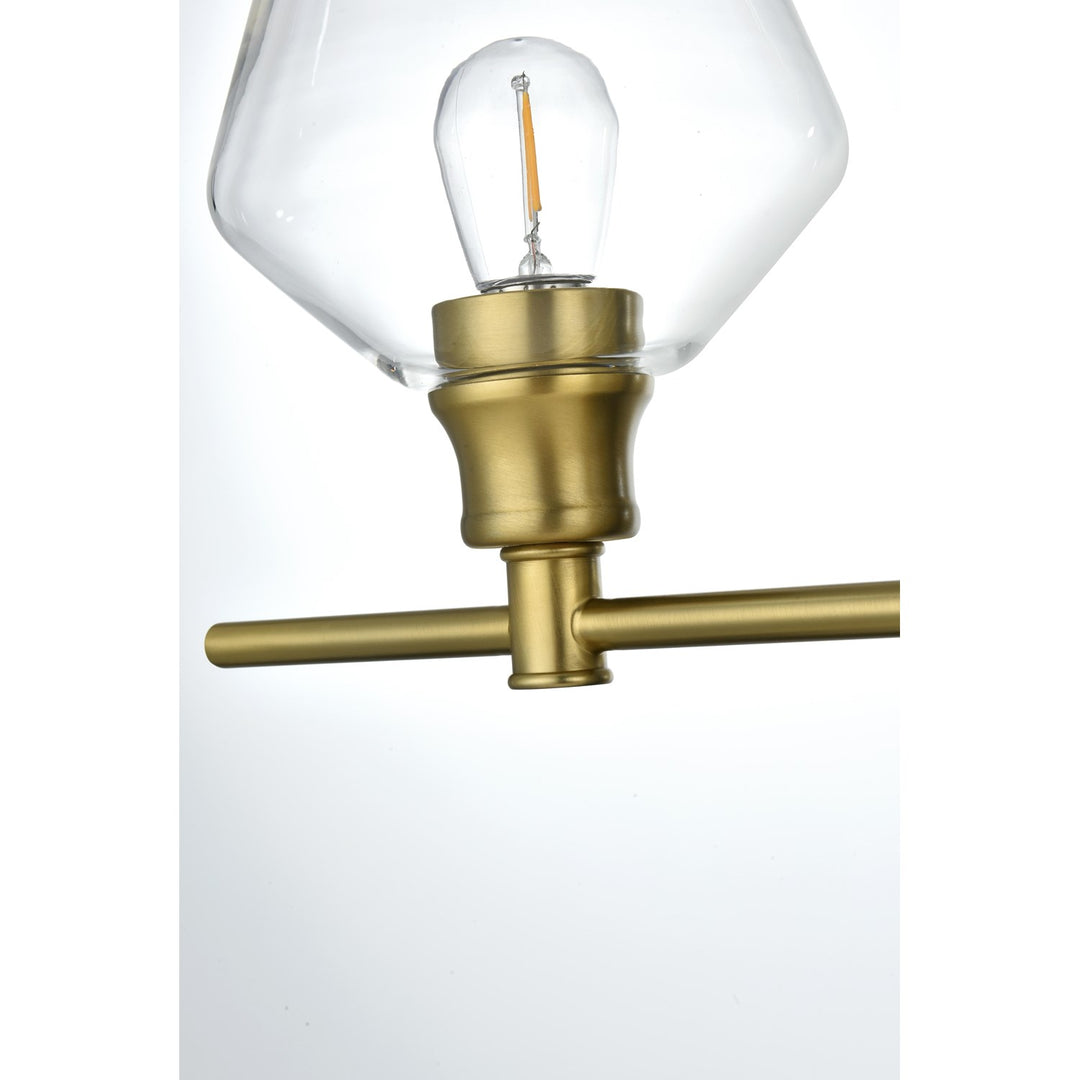 5 Light Satin Gold And Clear Glass Wall Sconce