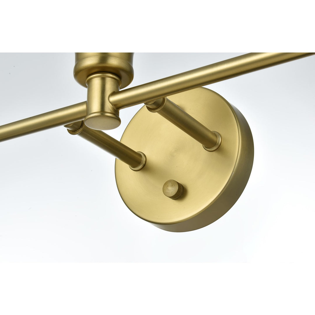 5 Light Satin Gold And Frosted White Glass Wall Sconce