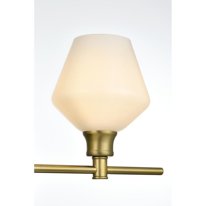 5 Light Satin Gold And Frosted White Glass Wall Sconce