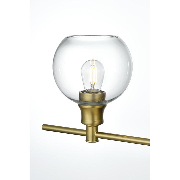 5 Light Satin Gold And Clear Glass Wall Sconce