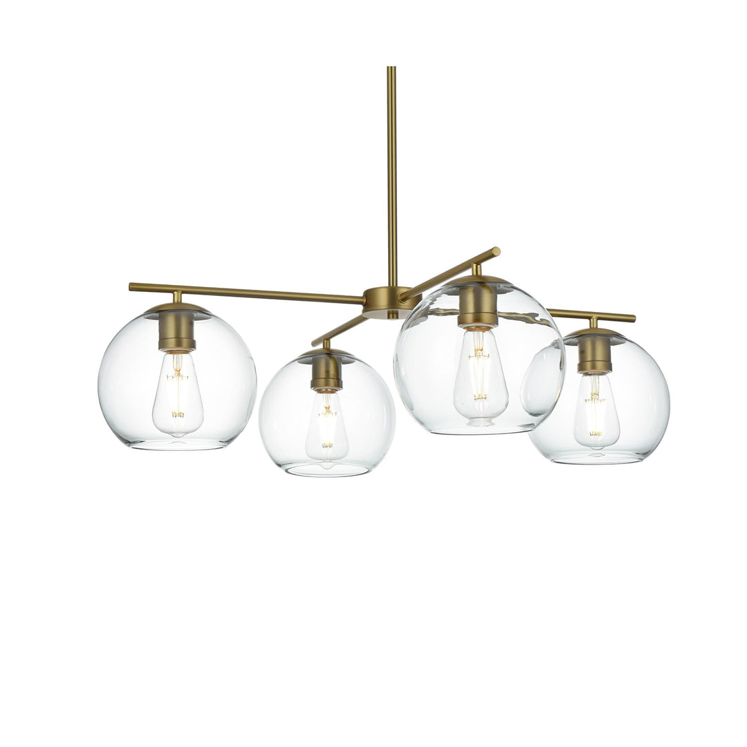 30.5 Inch Pendant Clear Shade In Satin Gold