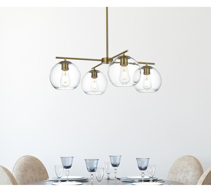 30.5 Inch Pendant Clear Shade In Satin Gold