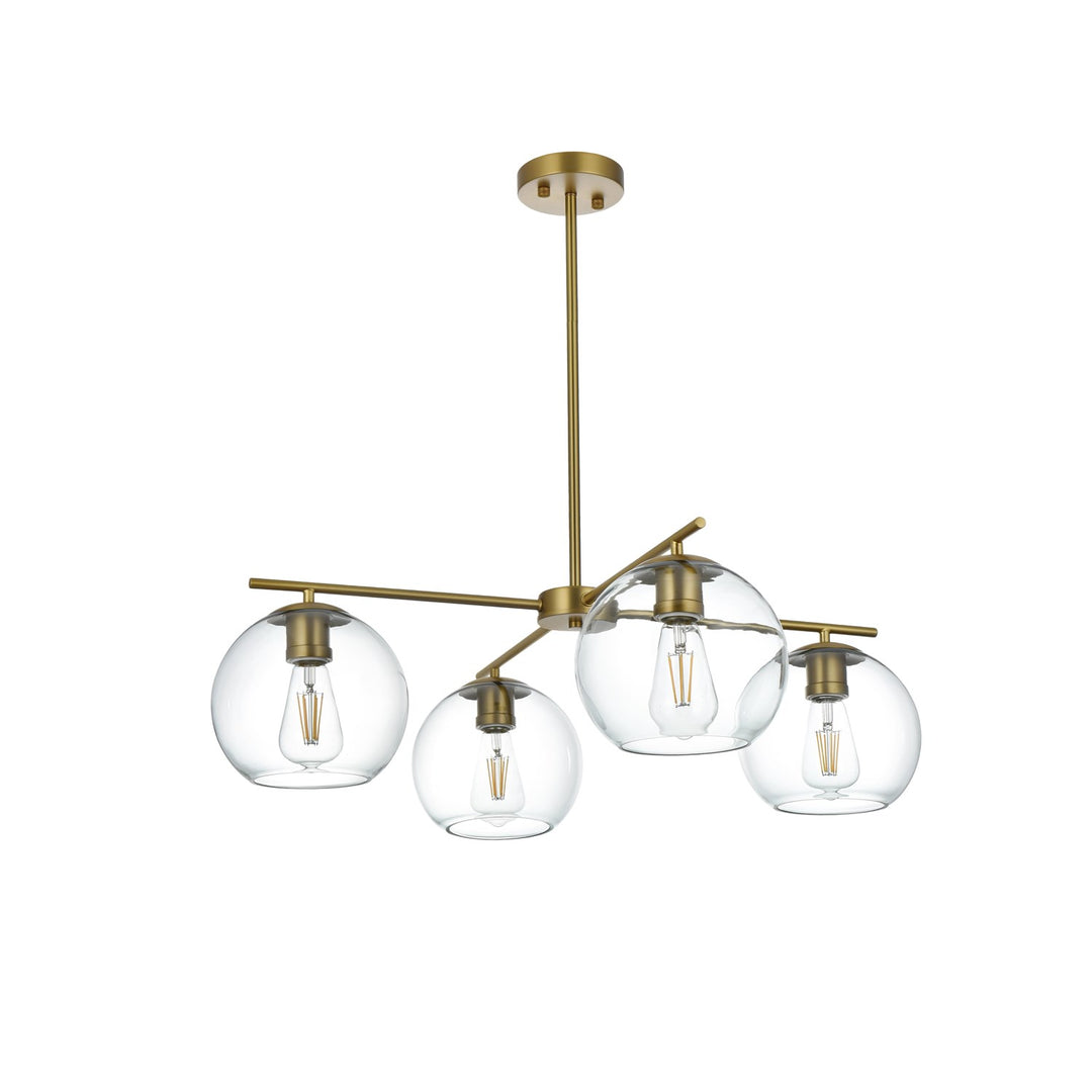 30.5 Inch Pendant Clear Shade In Satin Gold