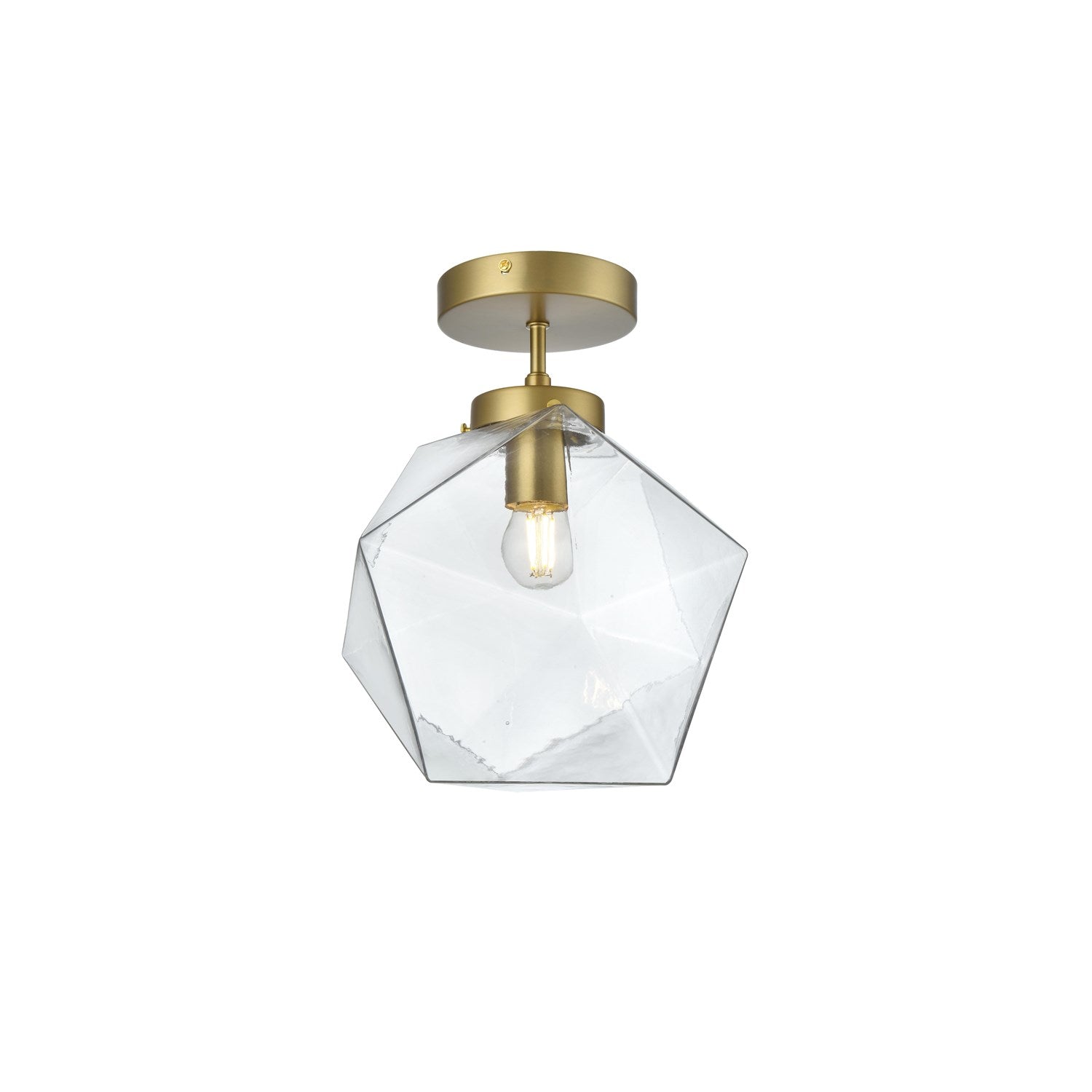 10 Inch Flush Mount Clear Shade In Satin Gold by Living District