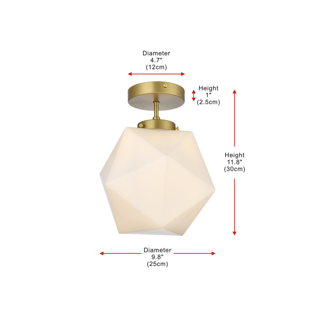 10 Inch Flush Mount Frosted White Shade In Satin Gold
