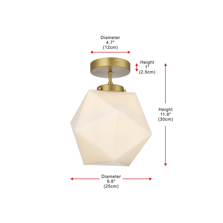 10 Inch Flush Mount Frosted White Shade In Satin Gold