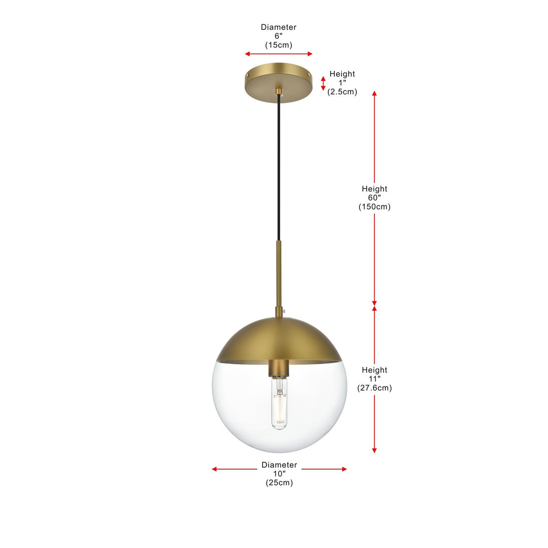 10 Inch Pendant Clear Shade In Chrome