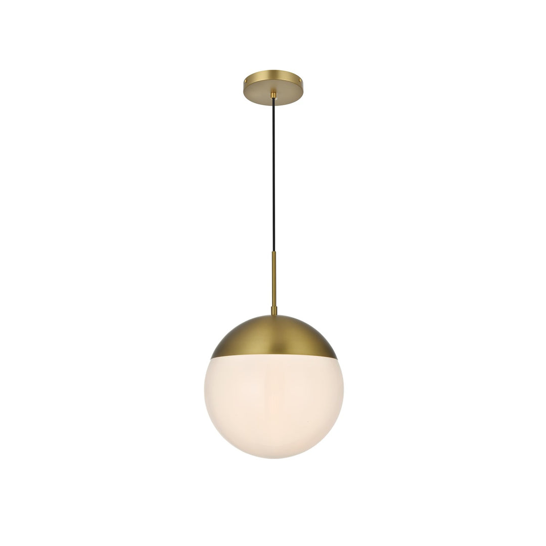12 Inch Pendant Frosted White Shade In Satin Gold by Living District