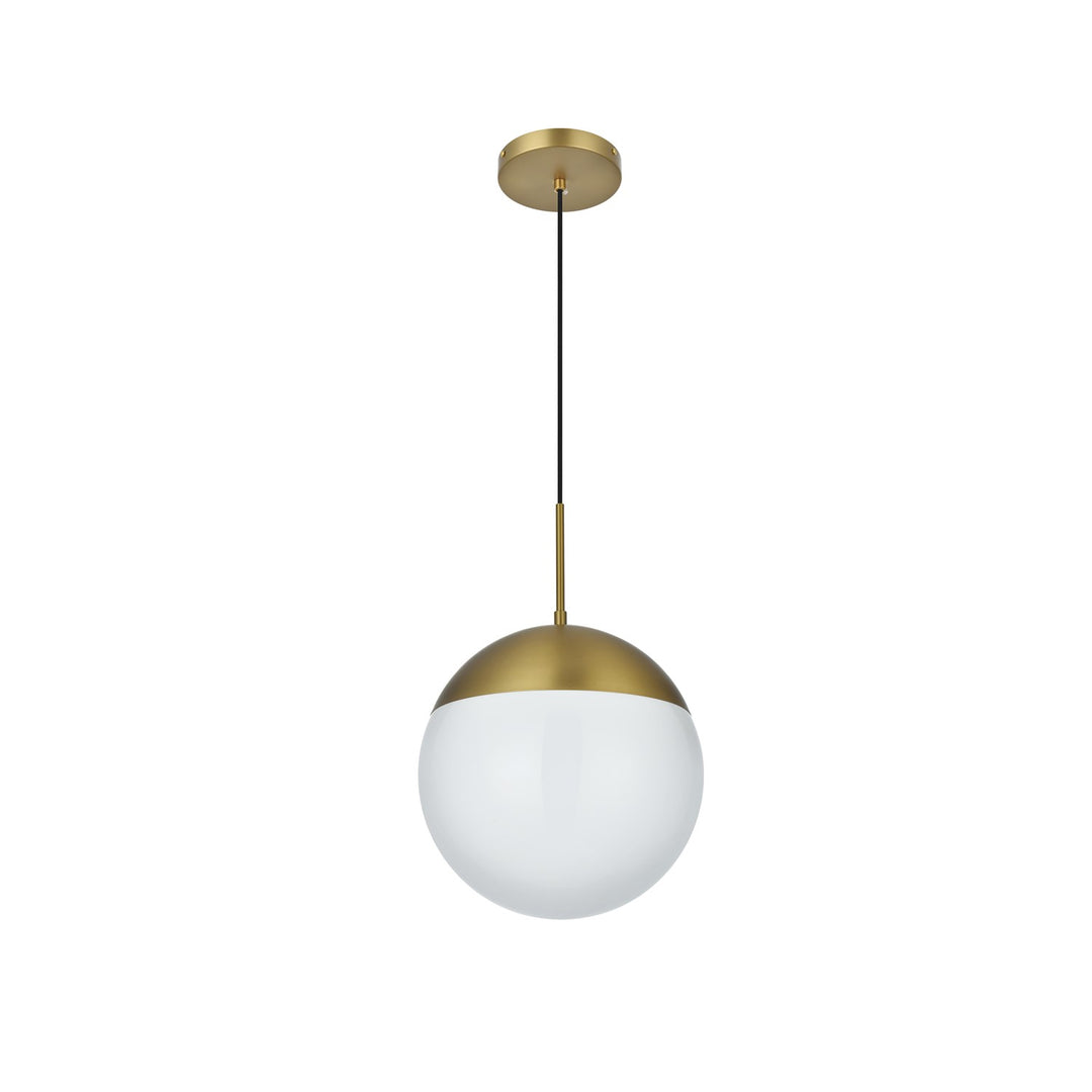 12 Inch Pendant Frosted White Shade In Satin Gold