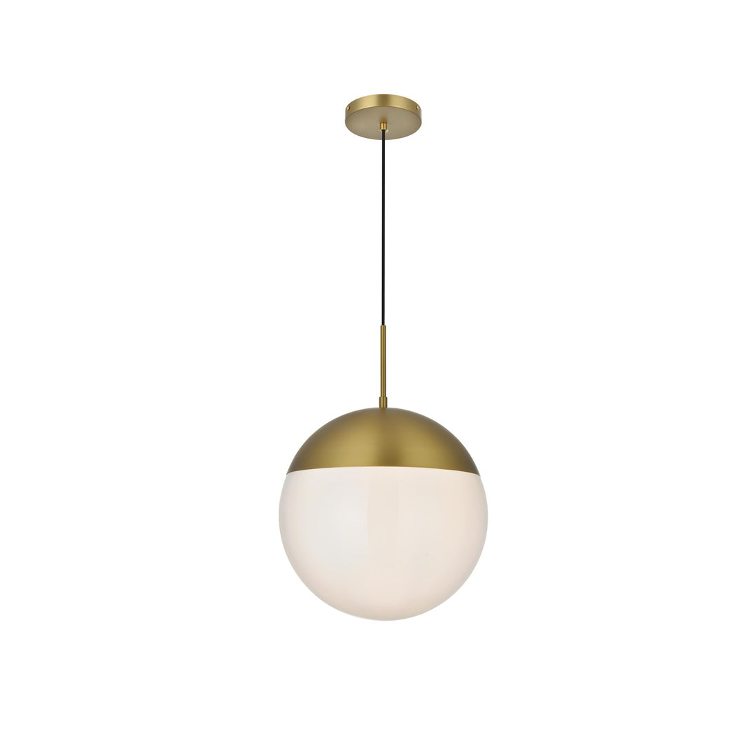 14 Inch Pendant Frosted White Shade In Satin Gold by Living District