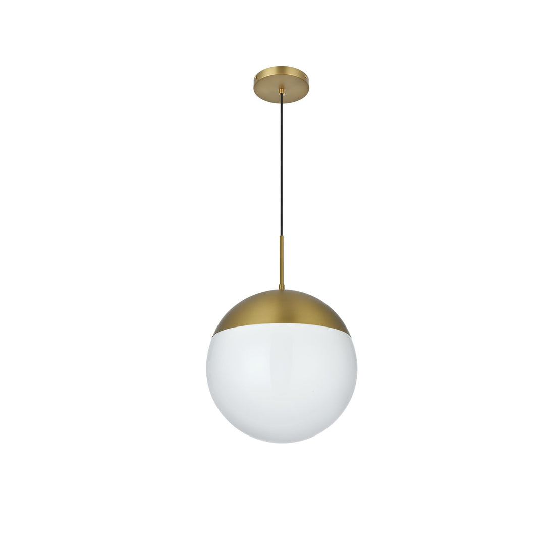 14 Inch Pendant Frosted White Shade In Satin Gold