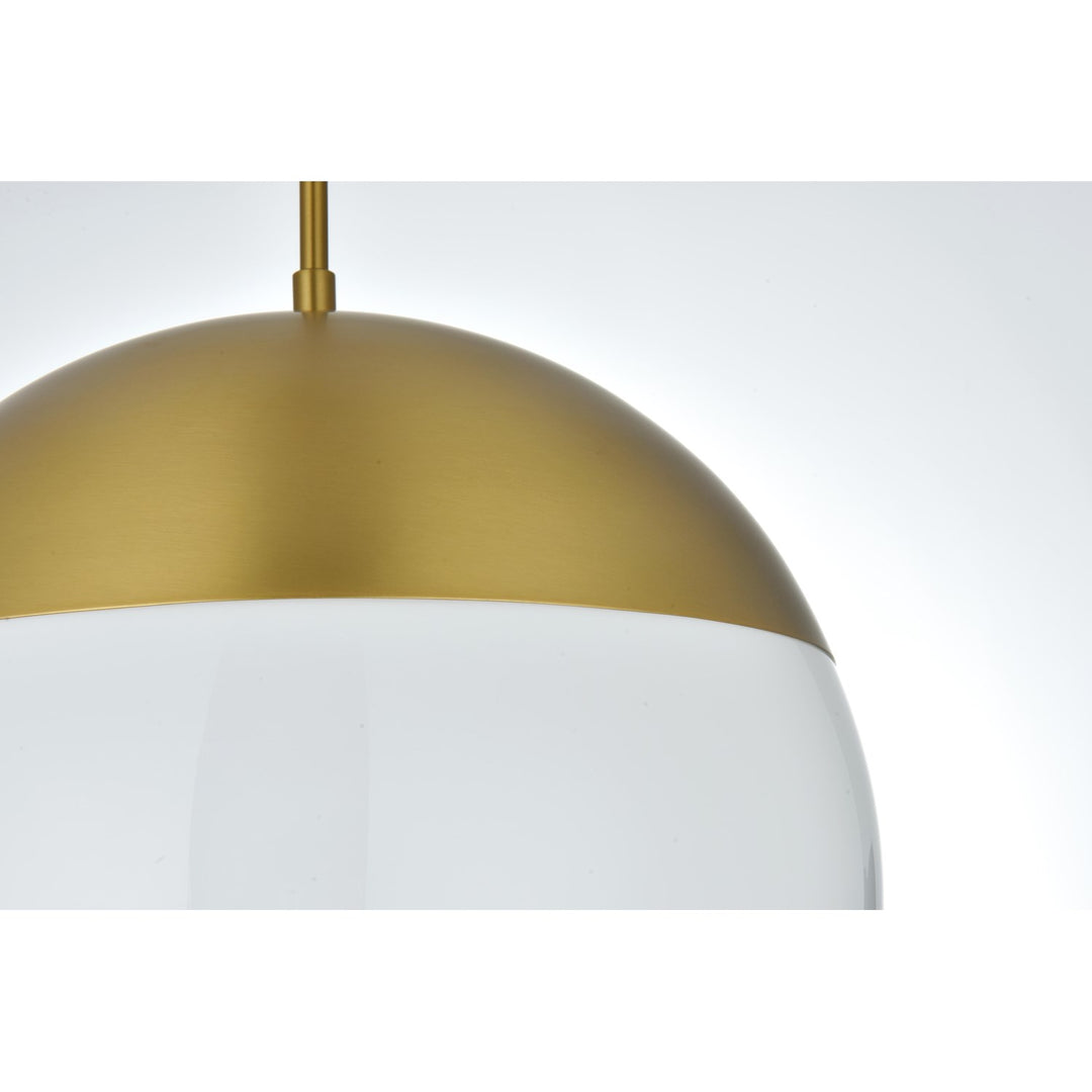 14 Inch Pendant Frosted White Shade In Satin Gold