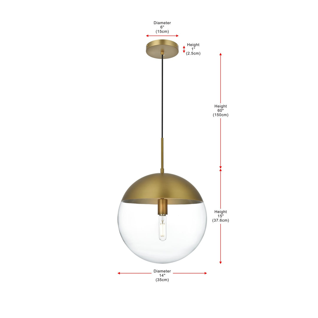 14 Inch Pendant Clear Shade In Chrome