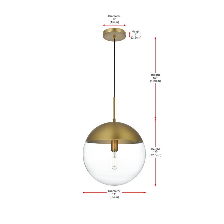 14 Inch Pendant Clear Shade In Chrome