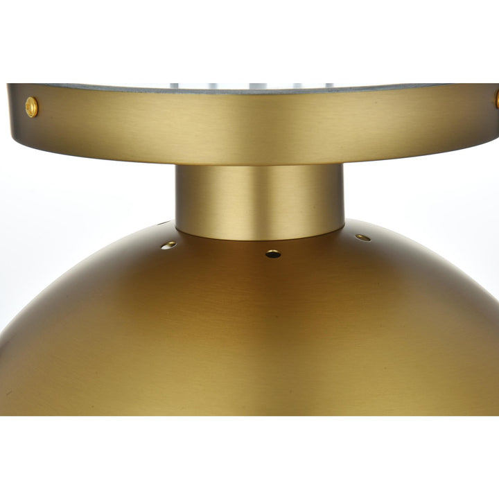 12 Inch Flush Mount Frosted White Shade In Satin Gold