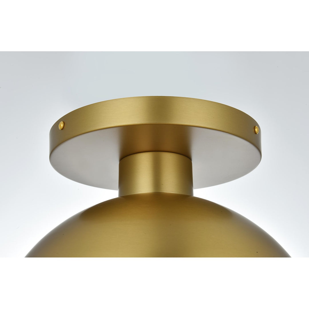 12 Inch Flush Mount Frosted White Shade In Satin Gold