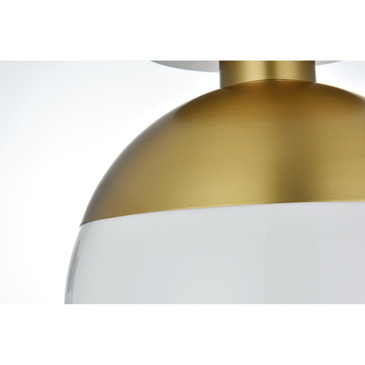 12 Inch Flush Mount Frosted White Shade In Satin Gold