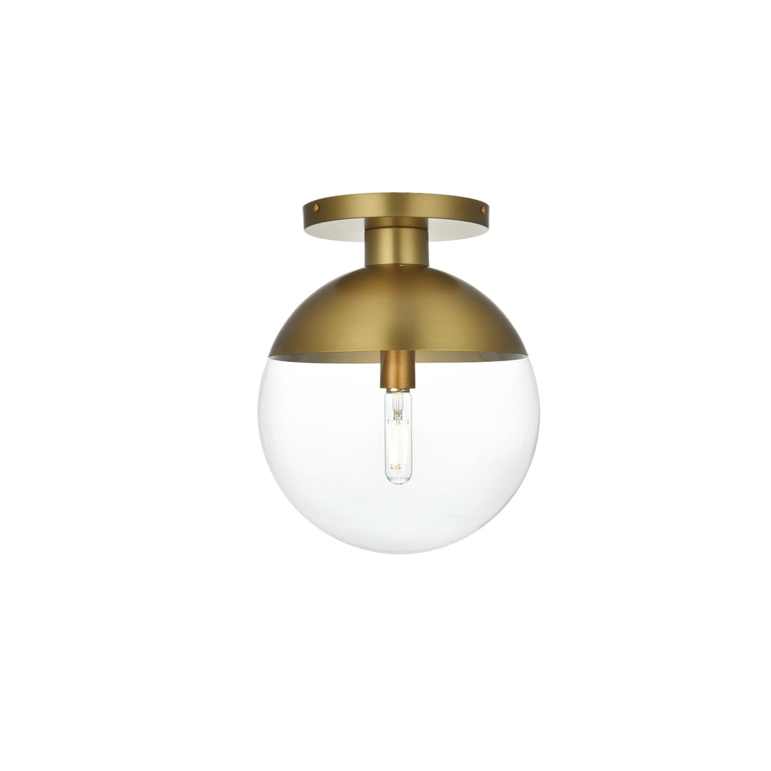 12 Inch Flush Mount Clear Shade In Chrome by Living District