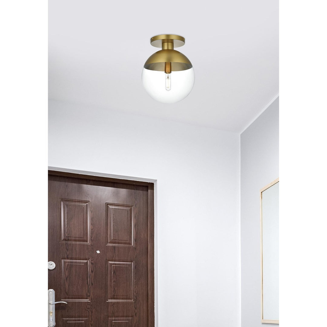 12 Inch Flush Mount Clear Shade In Chrome