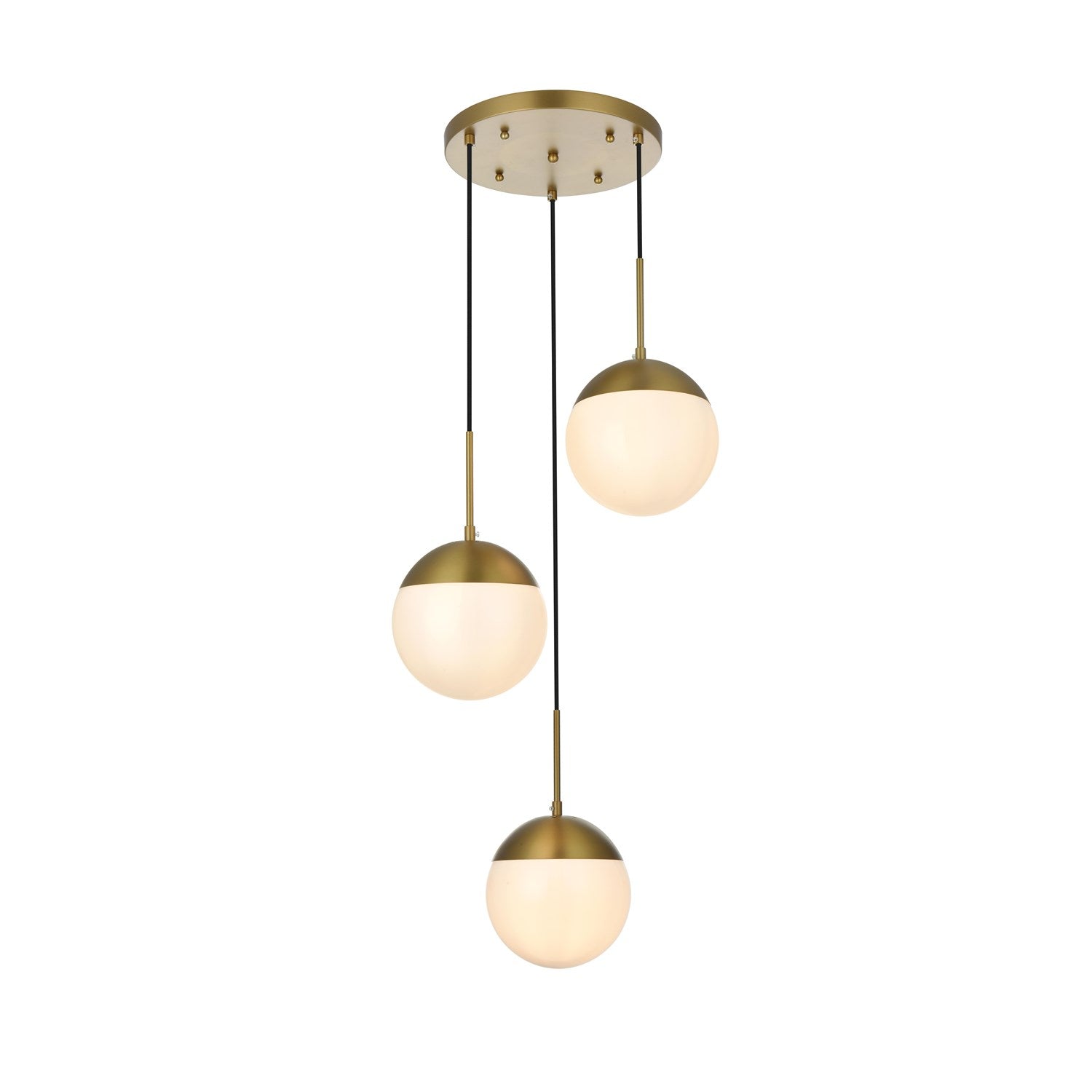 18 Inch Pendant Frosted White Shade In Satin Gold by Living District