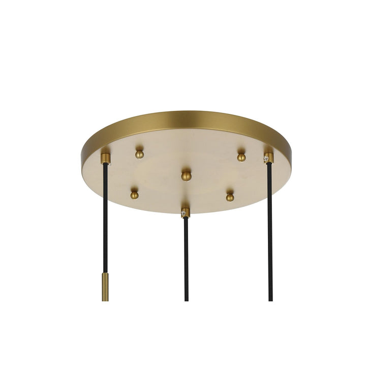 18 Inch Pendant Frosted White Shade In Satin Gold