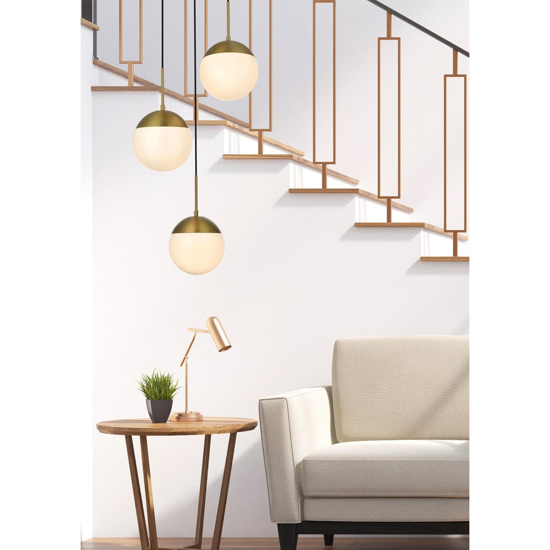 18 Inch Pendant Frosted White Shade In Satin Gold