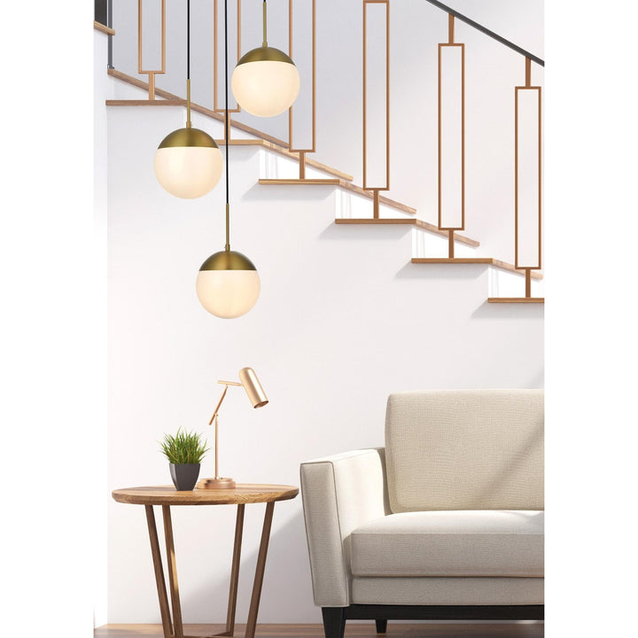 18 Inch Pendant Frosted White Shade In Satin Gold