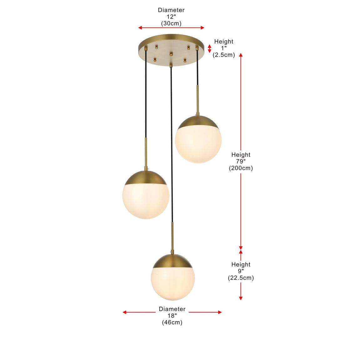 18 Inch Pendant Frosted White Shade In Satin Gold