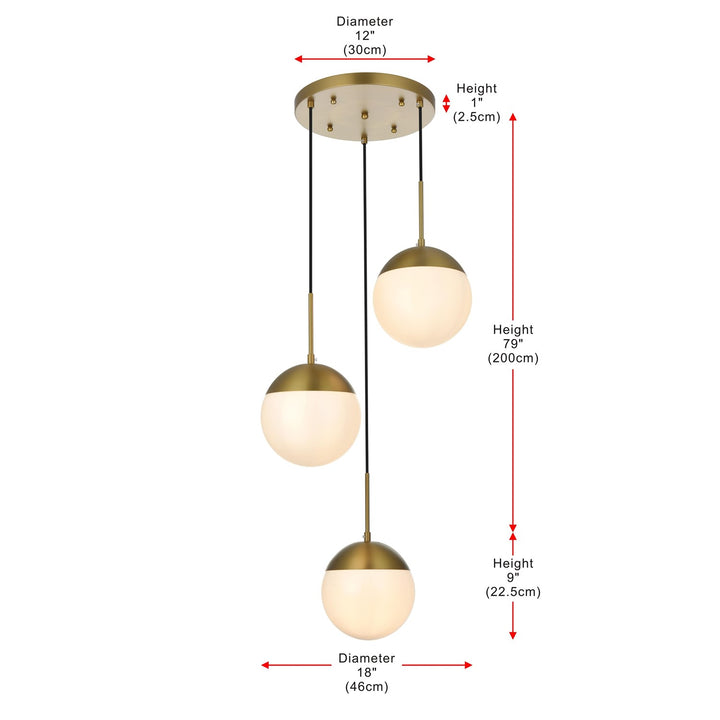 18 Inch Pendant Frosted White Shade In Satin Gold