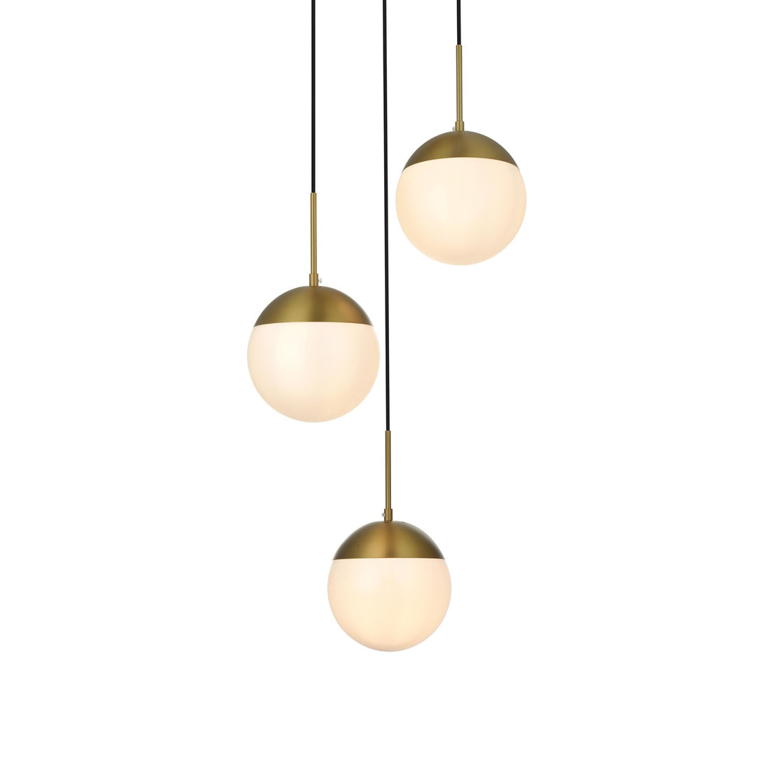 18 Inch Pendant Frosted White Shade In Satin Gold