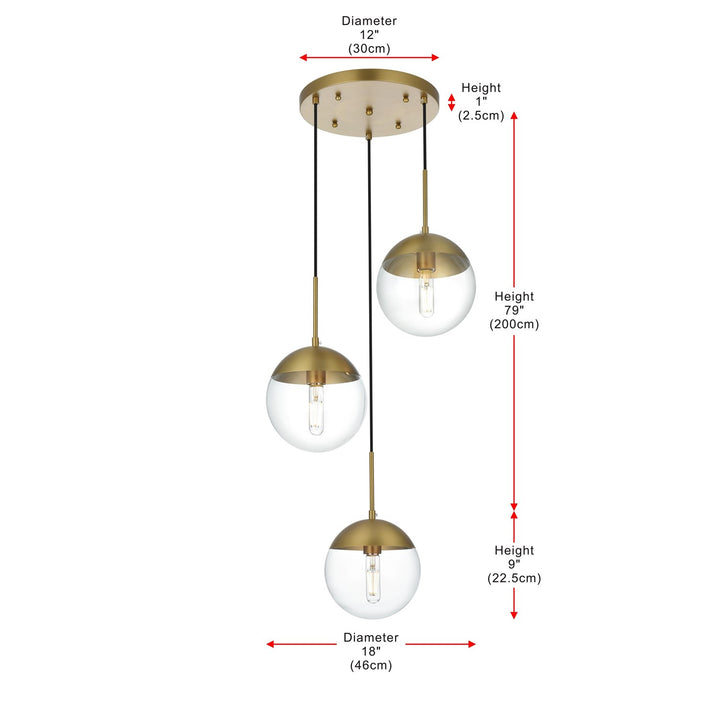18 Inch Pendant Clear Shade In Chrome