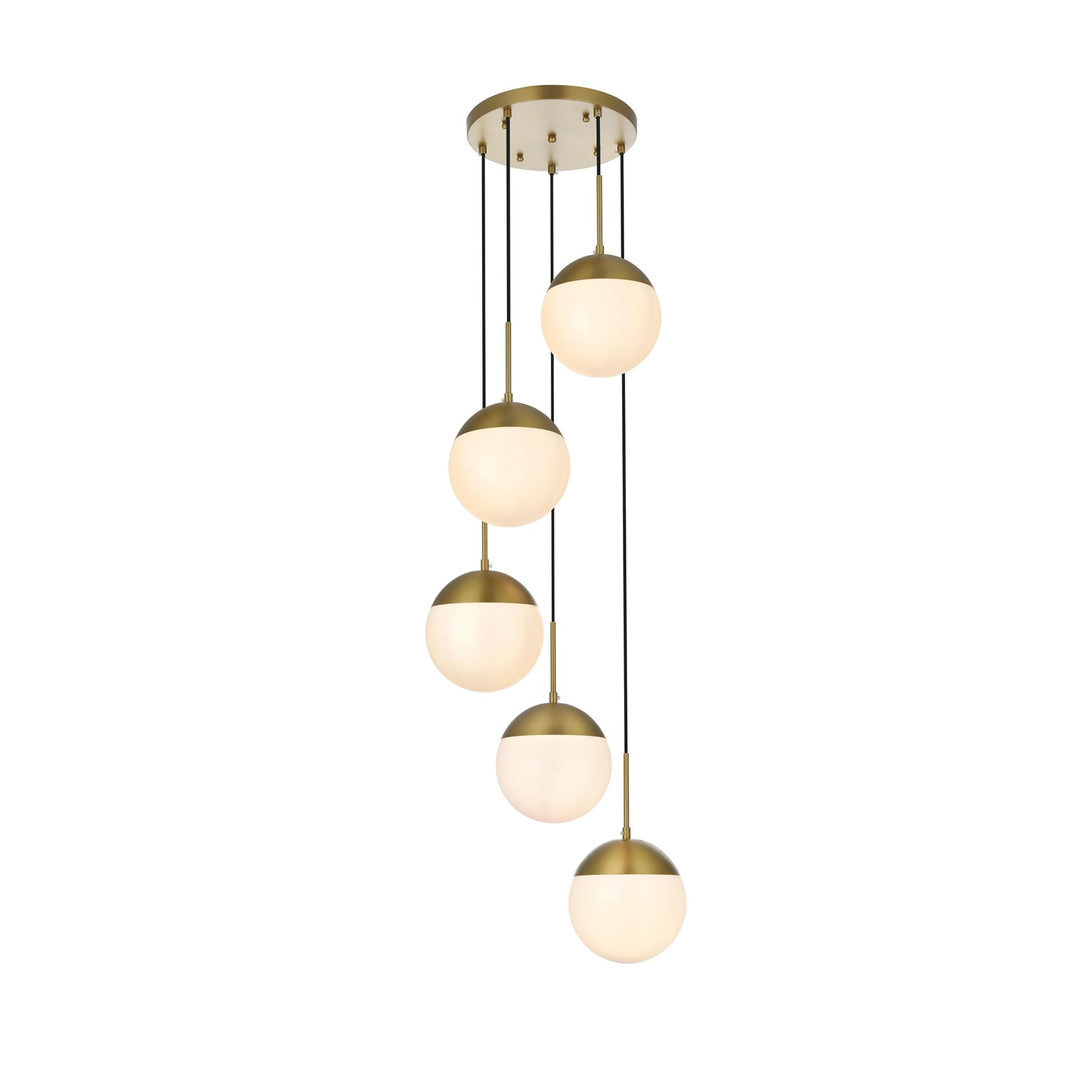 18 Inch Pendant Frosted White Shade In Satin Gold by Living District