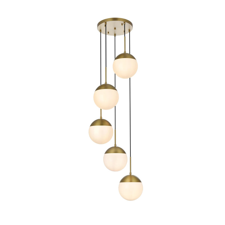 18 Inch Pendant Frosted White Shade In Satin Gold by Living District
