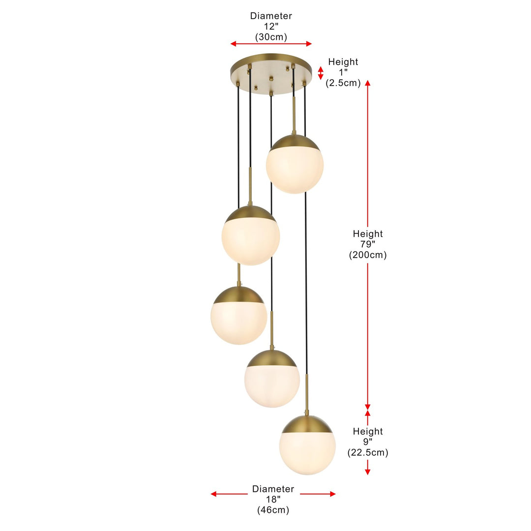 18 Inch Pendant Frosted White Shade In Satin Gold