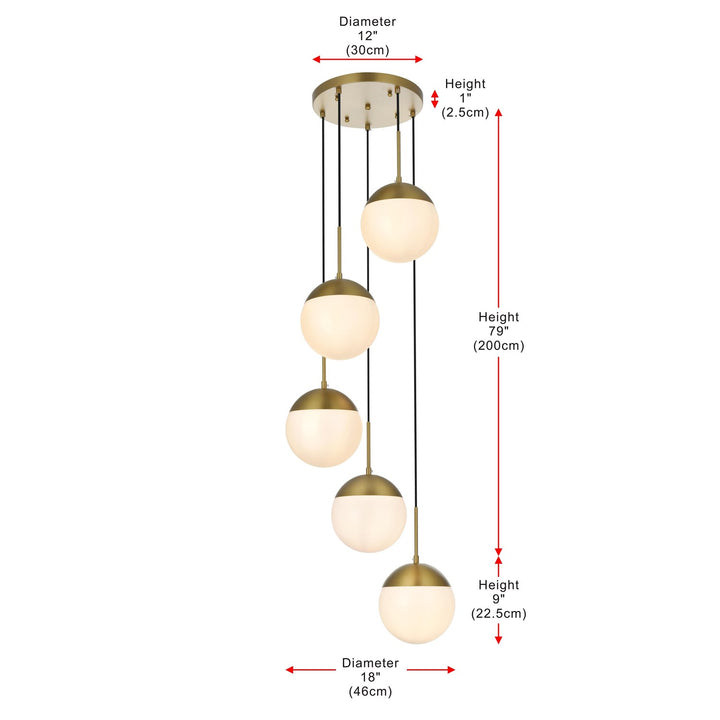 18 Inch Pendant Frosted White Shade In Satin Gold