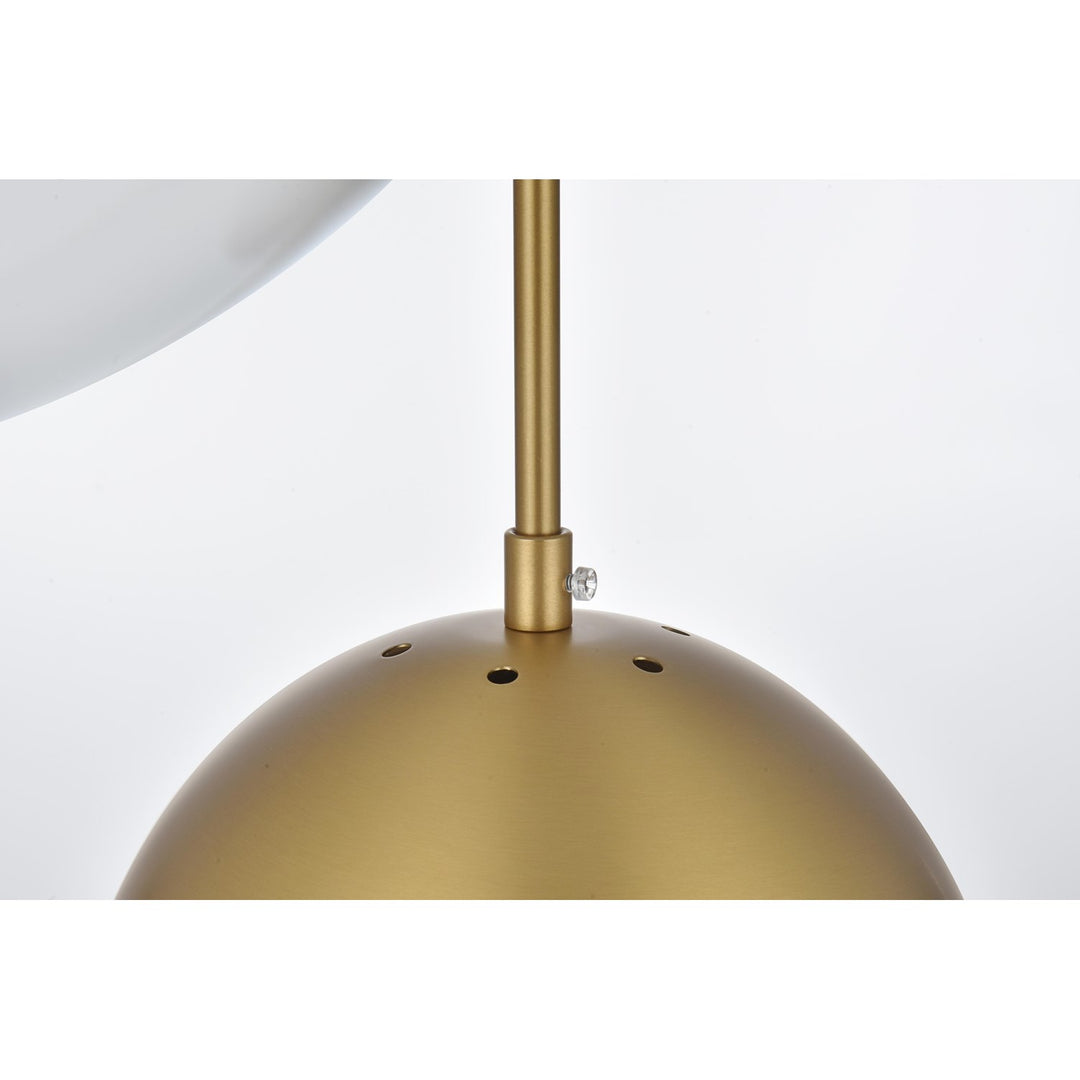 18 Inch Pendant Frosted White Shade In Satin Gold