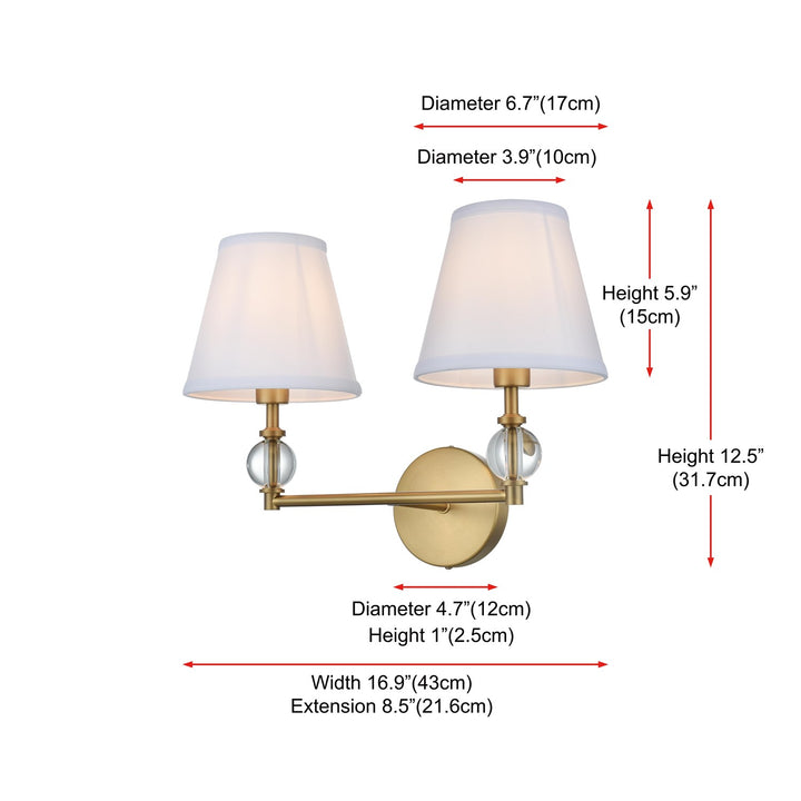 17 Inch Wall Sconce In Satin Gold